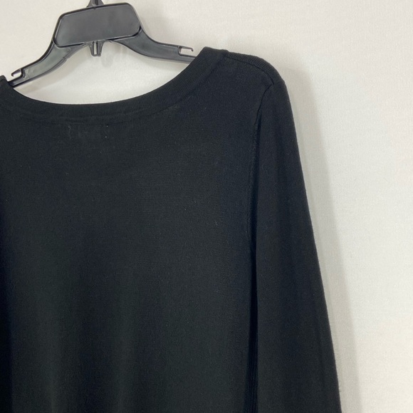 Joseph A. 3/4 Sleeves Boat Neck Pullover Sweater in Black Size L - Picture 5 of 7